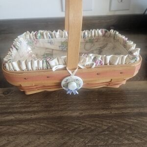 Longaberger Peach and Cream Wicker Basket